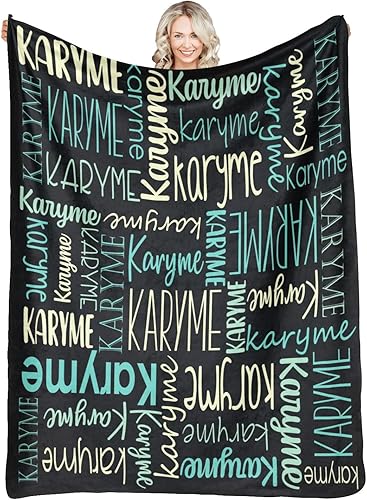 Miniatura 35 de Mantas personalizadas con nombres, regalos para bebés, niñas y niños, manta personalizada de vellón suave y sherpa con nombre para niños y adultos,