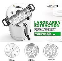 Vista 3 de Commercial Coffee Urn 100 Cup/15L Coffee Dispenser with Upgraded Percolator, 304 Stainless Steel Hot Water Urn Beverage Dispenser with Keep Warm