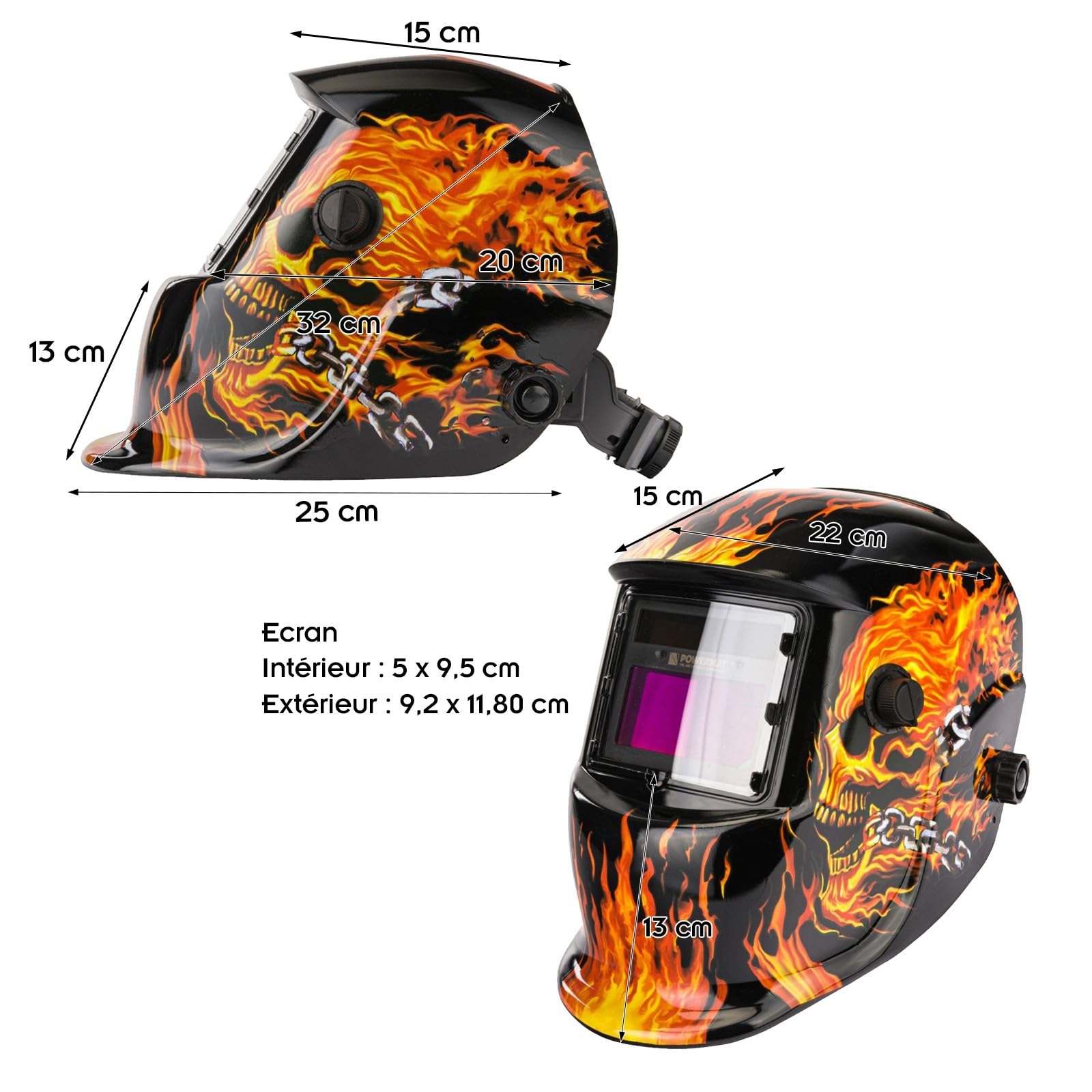 Masque de soudure professionnel auto-obscurcissant échelon 9/13 DIN