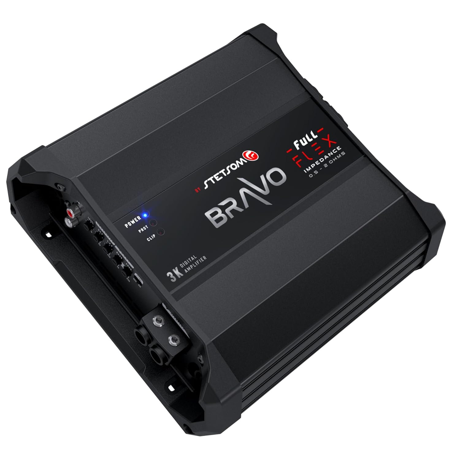 Stetsom Bravo Full Flex 3K - Mono Digital Amplifier, 3000W RMS, Smart & Auto Flexible Impedance 0.5-2 Ohms, Full Range Amplifier, Stable Power 3000W RMS from 0.5, 1, to 2 Ohms Impedance