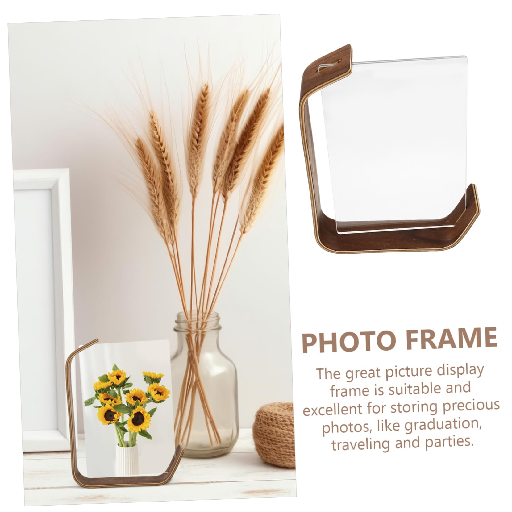 BESTOYARD 5piezas Marco De Fotos Acrílico Transparente Para Escritorio Soporte Doble Cara Para Decoración De Dormitorio y Oficina Para Recuerdos y