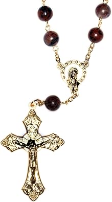 Gold Finish One Decade Pocket Rosary made with Crazy Horse Gemstones