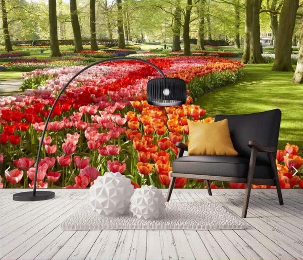 Papier peint 3d fleur pour chambre parentale et salon nature lumineuse