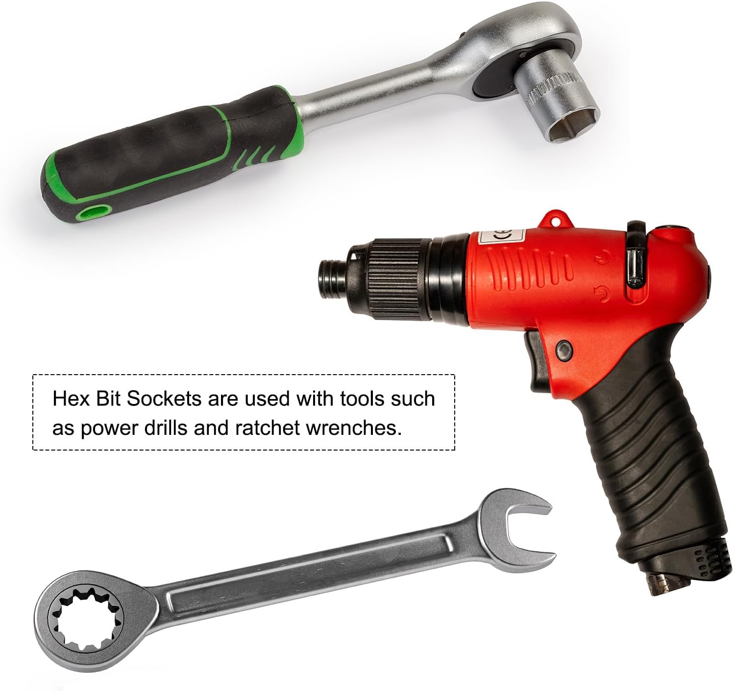 uxcell 7/32" Hex Bit Socket 3/8" Drive SAE S2 Steel Square Drive Socket Extension Impact Bit Socket Ratchet Wrench Accessories for Turns Power Drill Into Nut Driver