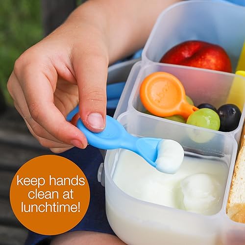 Miniatura 6 de b.box Paquete de mini cubiertos (paquete de 6) Mini cucharas y cubiertos FLORK para niños y niños pequeños Cabe dentro de la lonchera y caja de