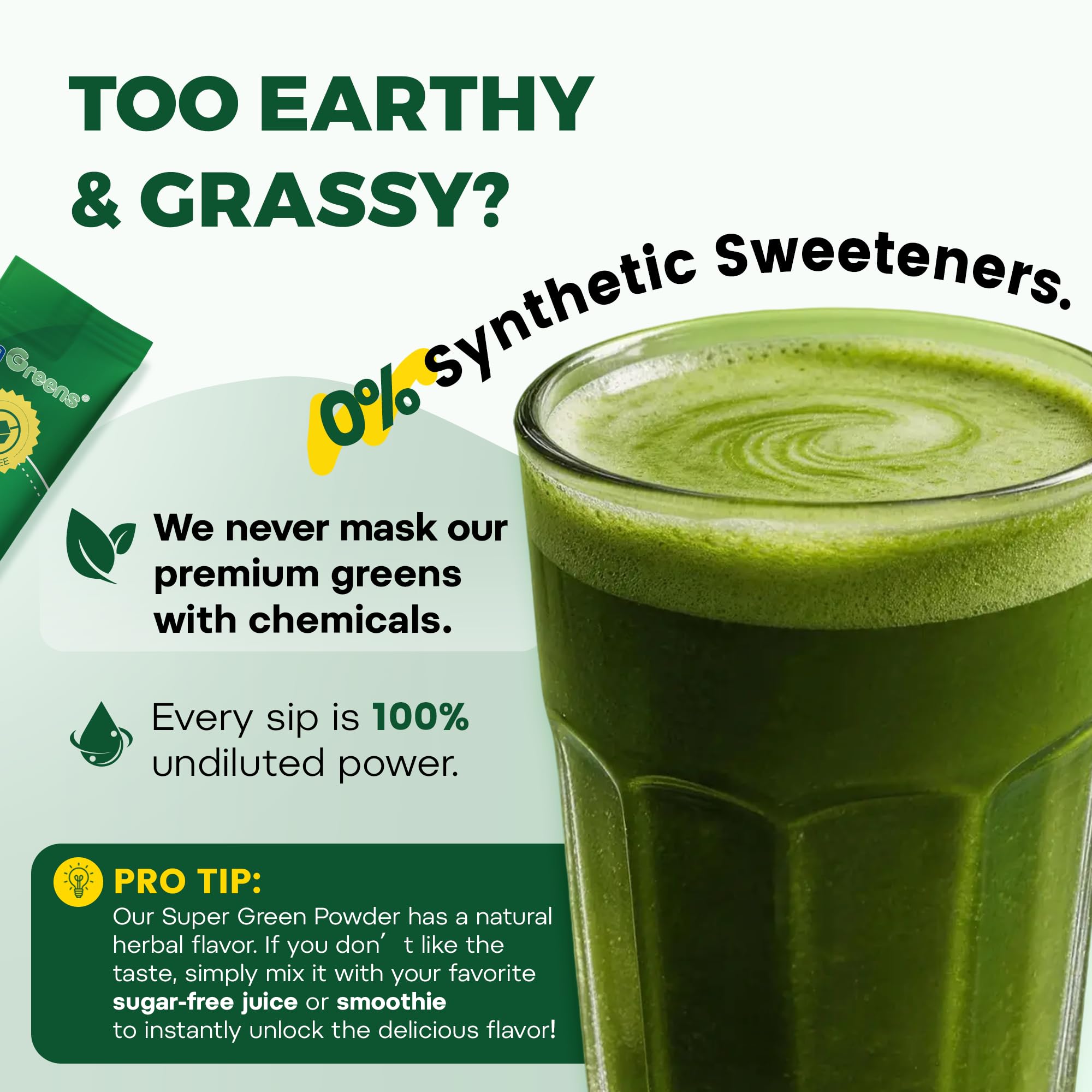 inGreens Super Greens Powder, Superfoods, 0 Sugar, 30 Packets — Amazon image 3