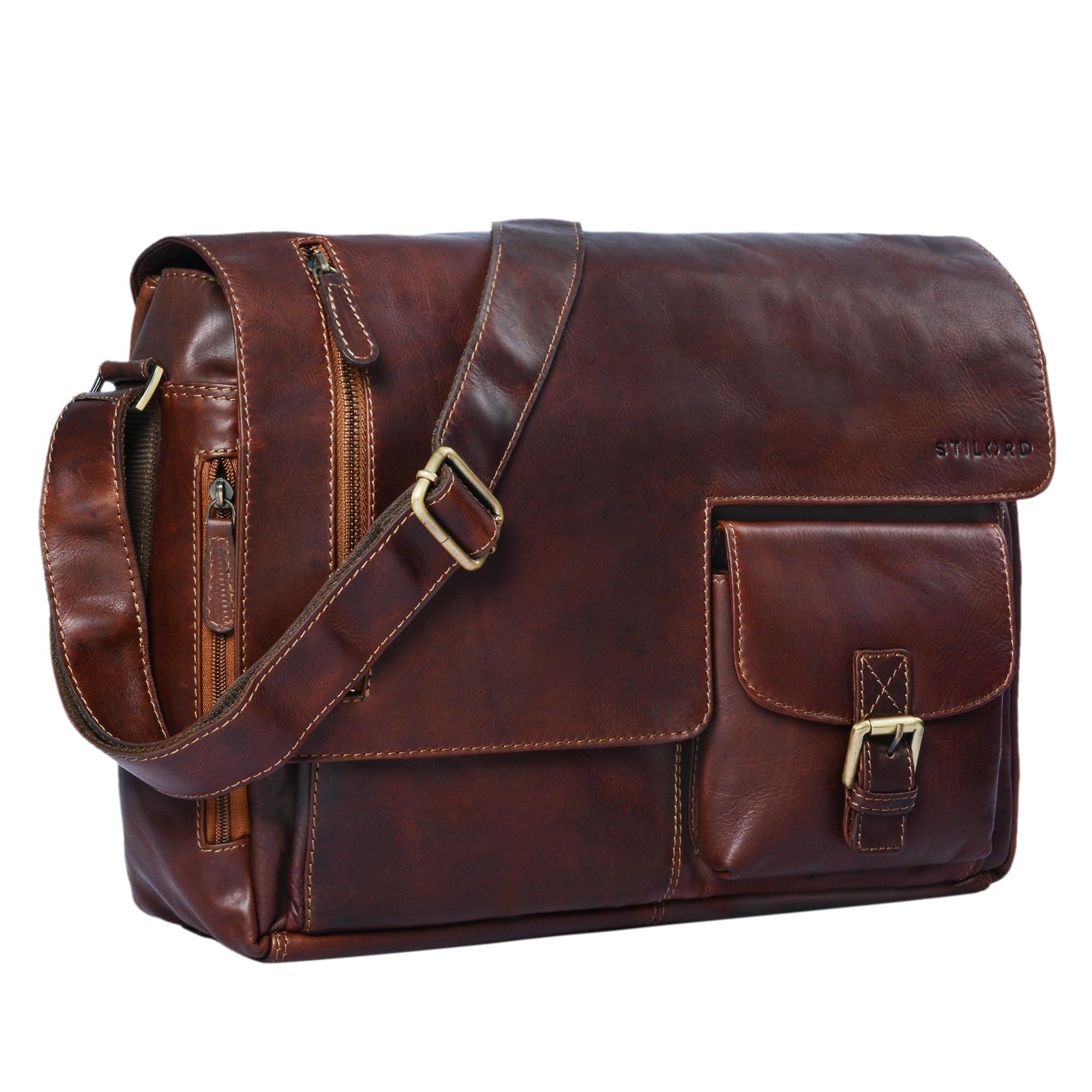 bag in pelle vintage per laptop 15,6 pollici con spazio per documenti e oggetti da ufficio