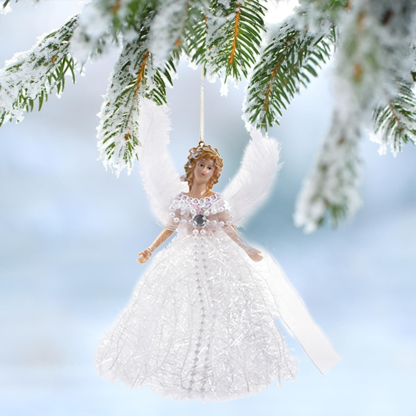 Christmas Angels for Tree | for Christmas Tree, Angel Doll Christmas Ornaments - Angel Pendant with Wings Ornaments for Christmas Tree, Tree Topper Decorations