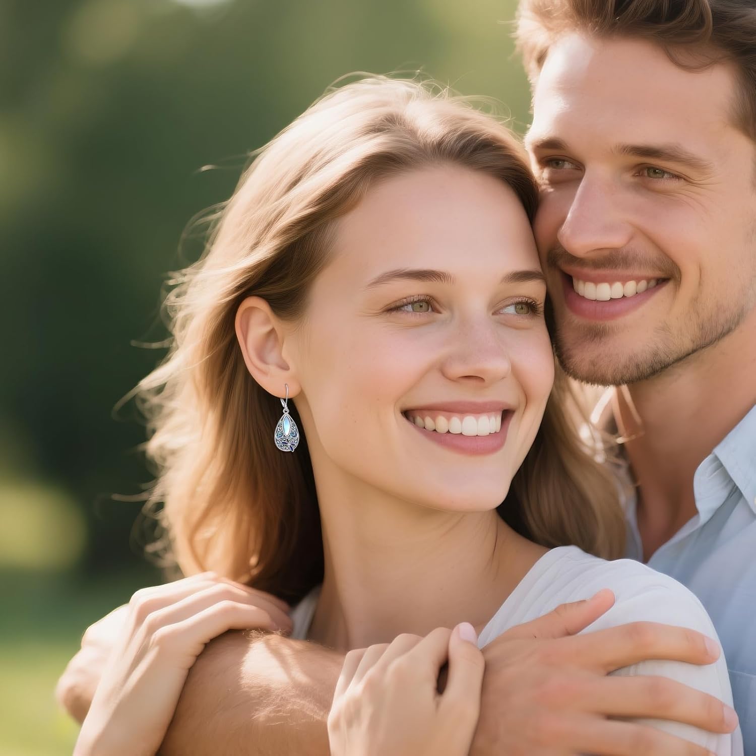 MONGAS Dragonfly Filigree Earrings Sterling Silver Moonstone Teardrop Abalone Drop Dangle Earrings Filigree Leverback Dragonfly Jewelry Gifts for Women - Image 4