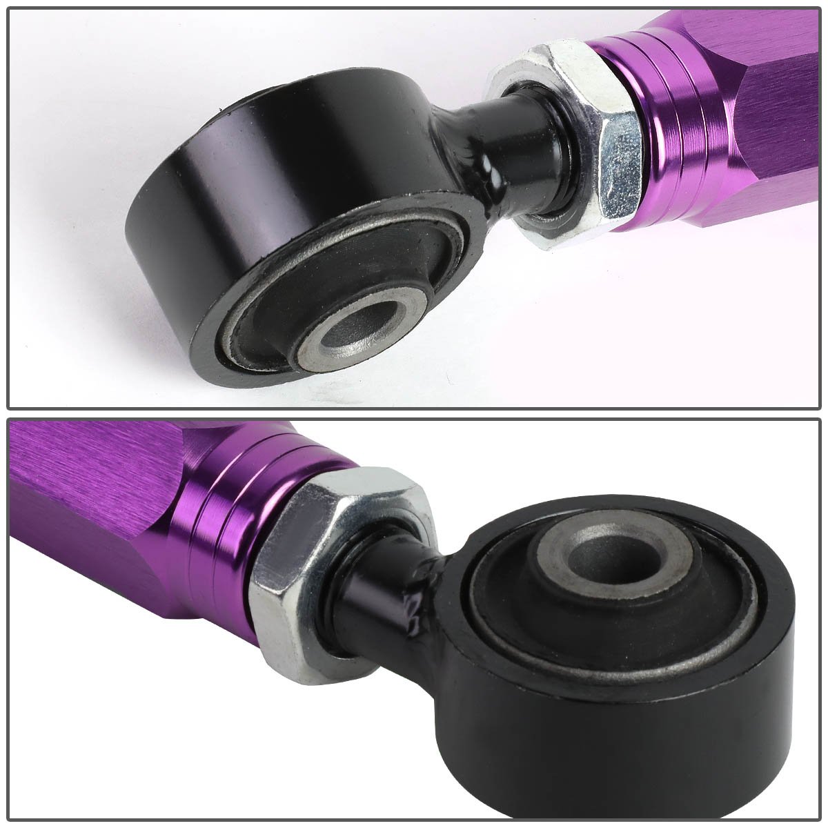 Auto Dynasty Aluminum Rear Lower Toe Adjustment Kit Purple Control Arms Compatible with Civic Integra CRX Del Sol
