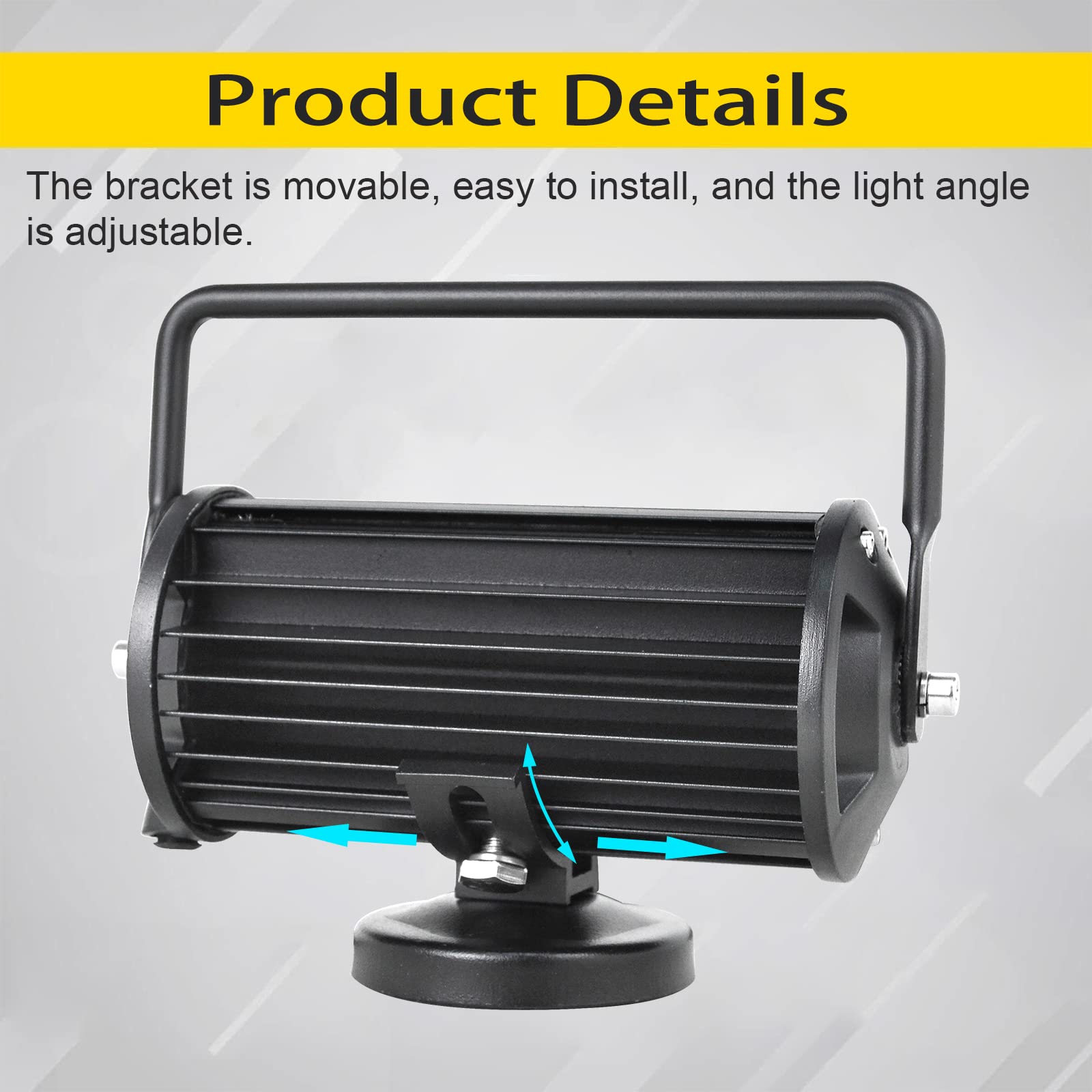 PICAA 2 pezzi Faro da Ricerca LED, 7 pollici 36W Spot Luce da Lavoro con Base Magnetica, 12V 24V Barra LED per Fuoristrada Auto SUV Camion 4x4 Trattore Barca