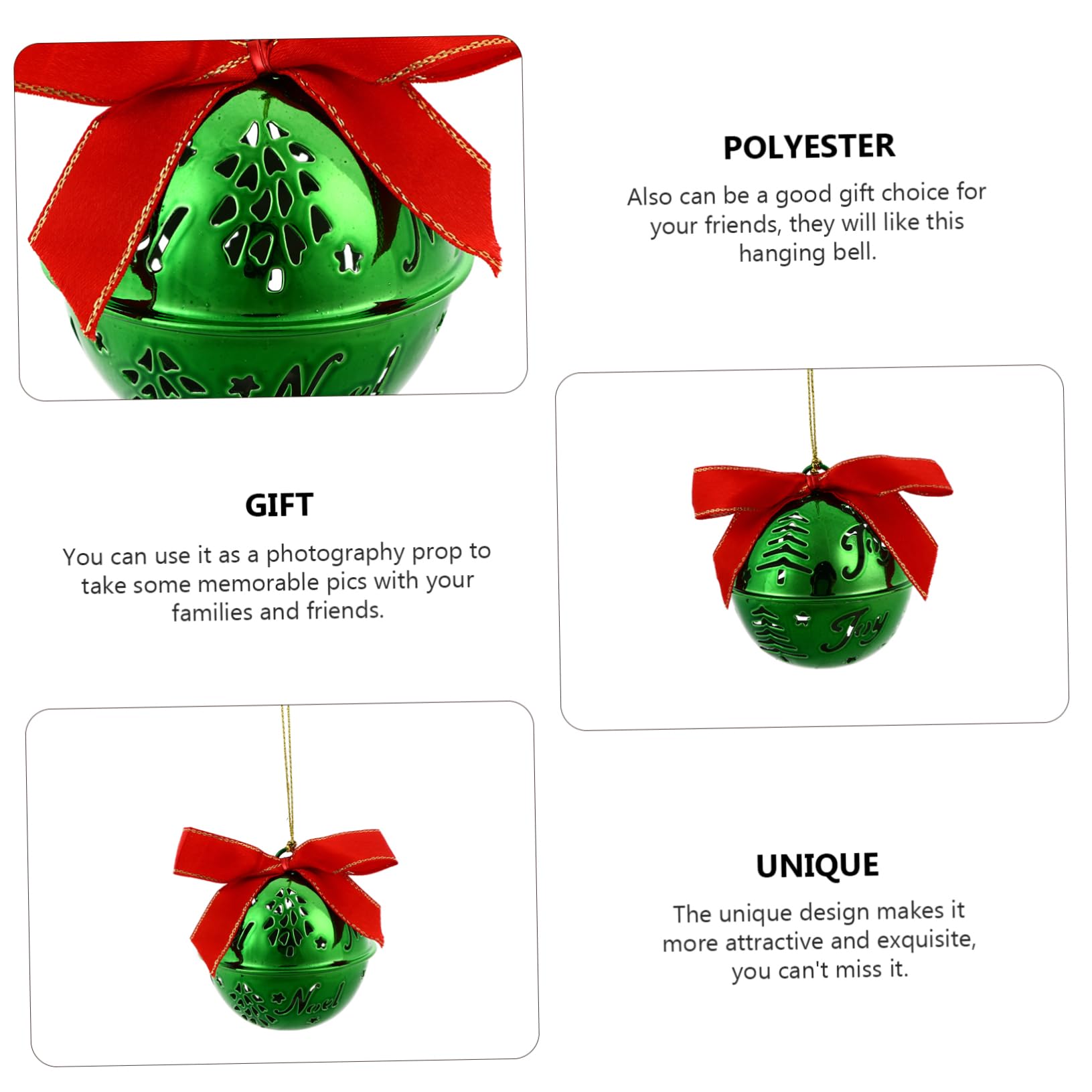 IMIKEYA 12pezzi Campanelle Natalizie Pendenti Decorazioni Sospese per Albero di Natale Ornamenti Allungati