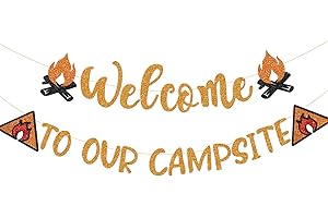 Welcome to Our Campsite Banner Camping Summer Camp Decorations