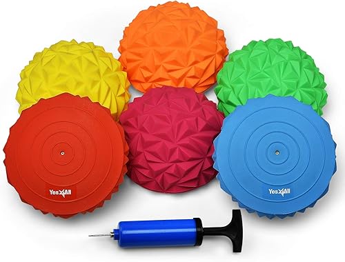Miniatura 9 de Yes4All Hedgehog Balance Pods for Exercise, Core Body Balancing, Balance Pods for Youth & Adults with Hand Pump - Set of 5