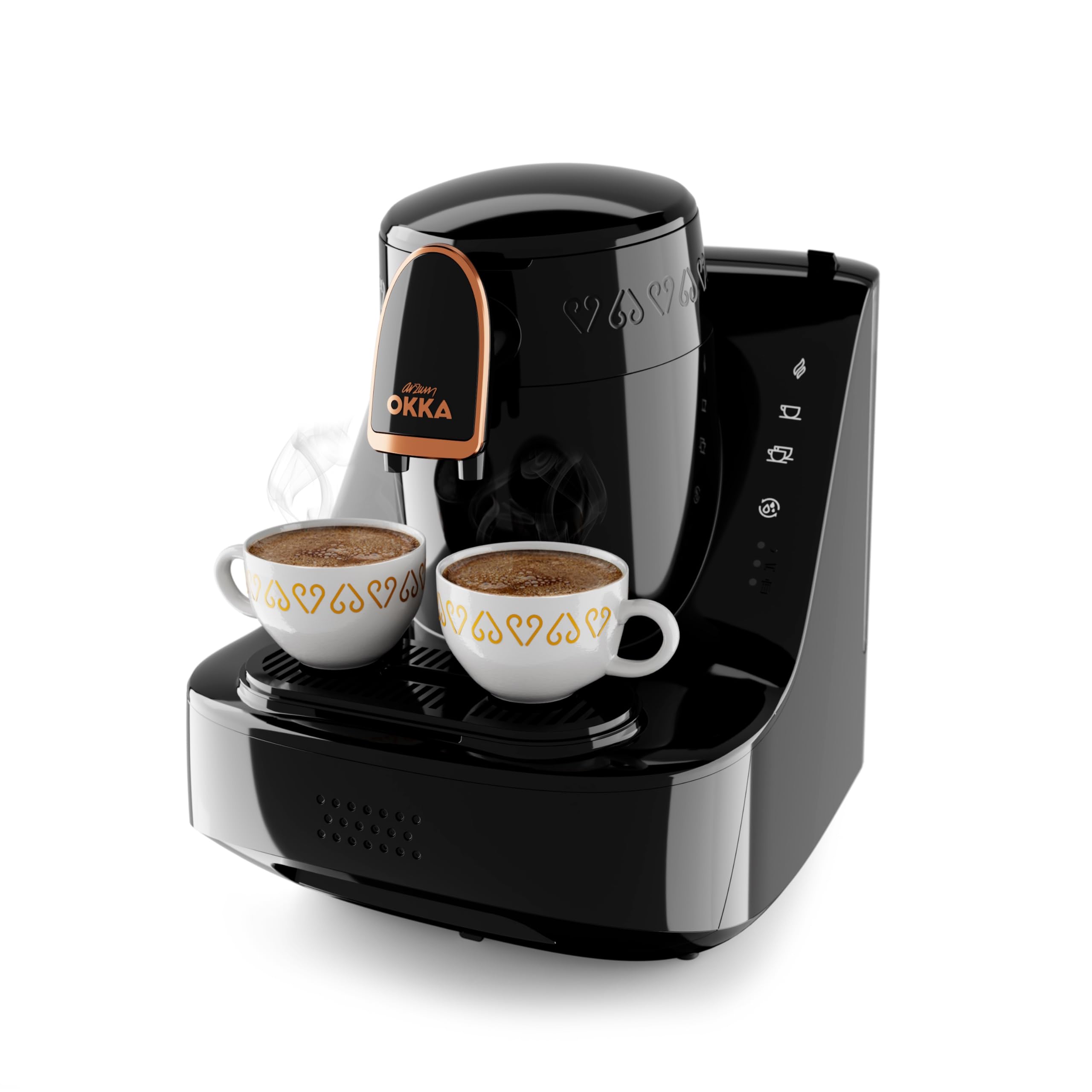 Arzum OKKA ELIT Türkische Kaffeemaschine (Schwarz-Kupfer)