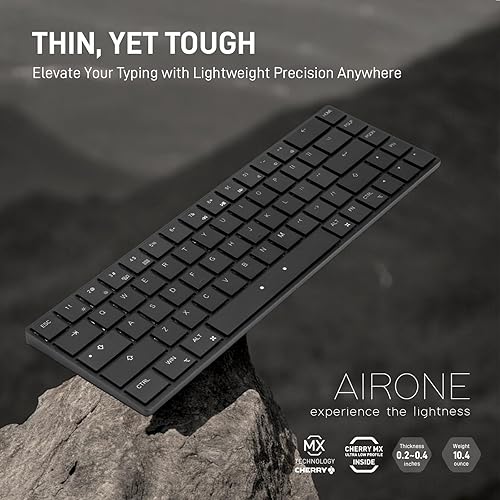 Miniatura 2 de BAROCCOMiSTEL AIRONE - Teclado mecánico plateado, diseño del 65%, interruptor Cherry MX ULP, retroiluminación RGB, cable USB-C, compatible con
