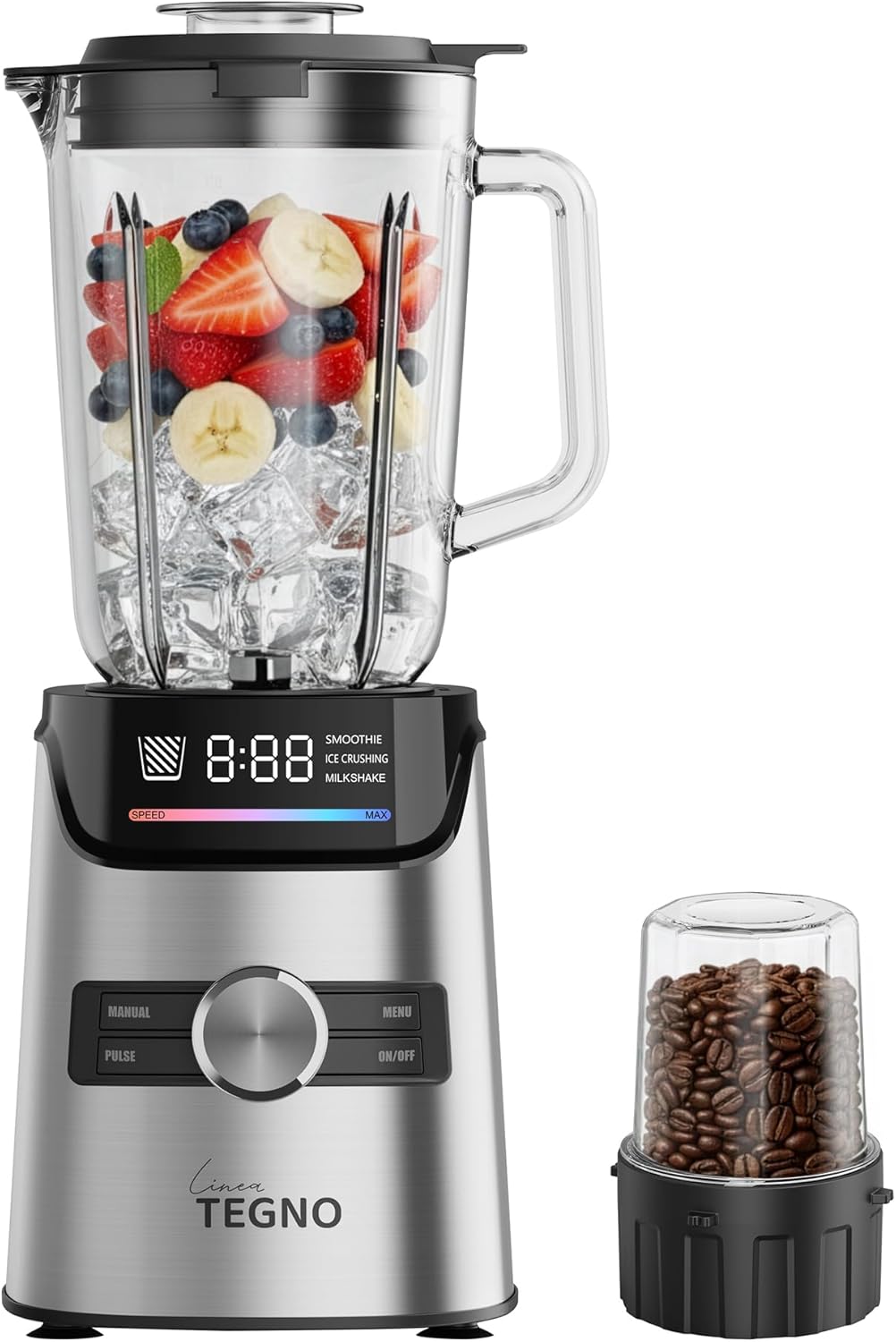 Power Blender Power Blender Hochleistungsmixer mit Glasbehälter und LED-Display