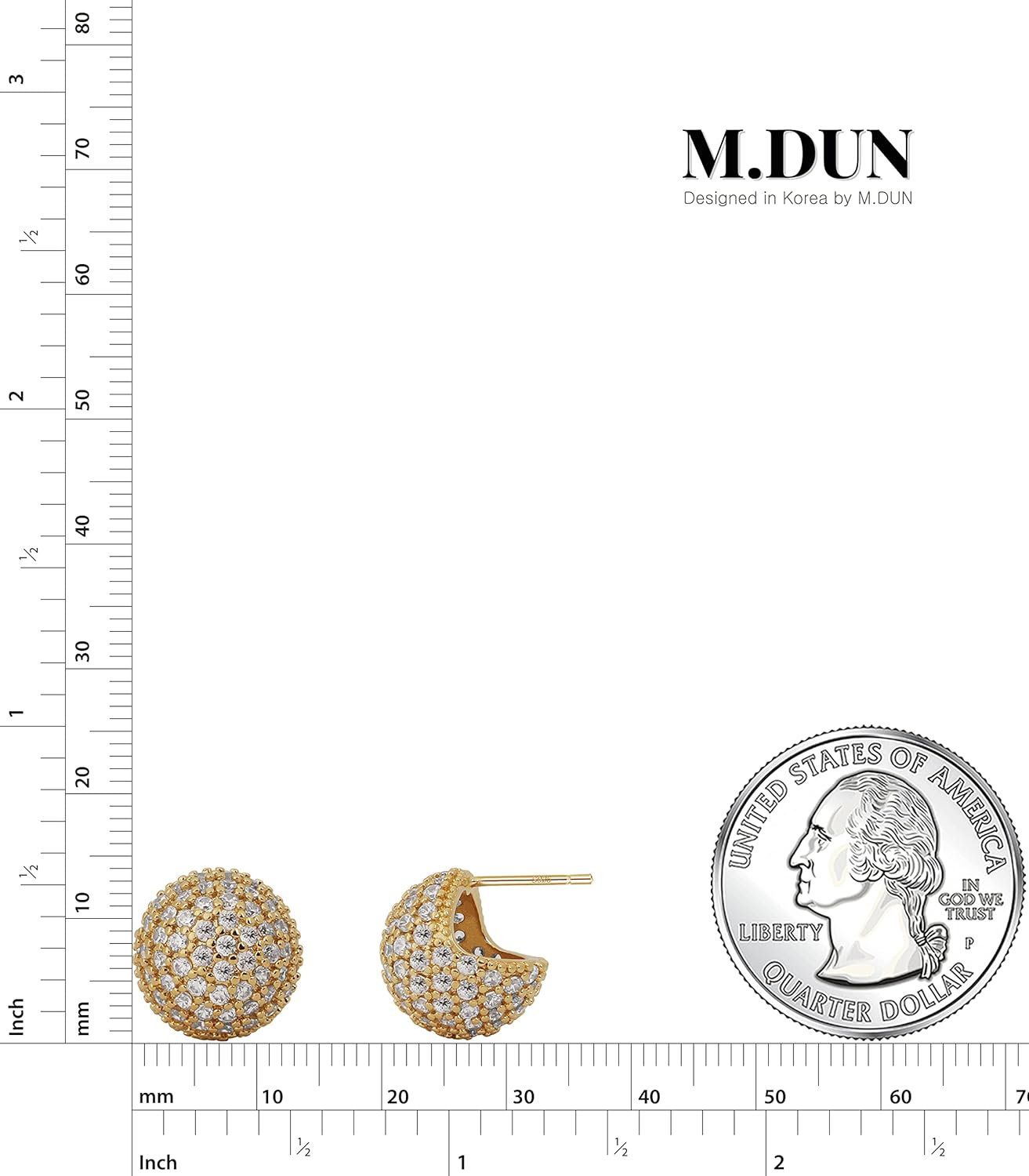 Disco Ball Earrings 925 Stering Silver Post 18K Gold Plated CZ Micro Pave Dainty Round Gold Stud Huggie earrings for Women