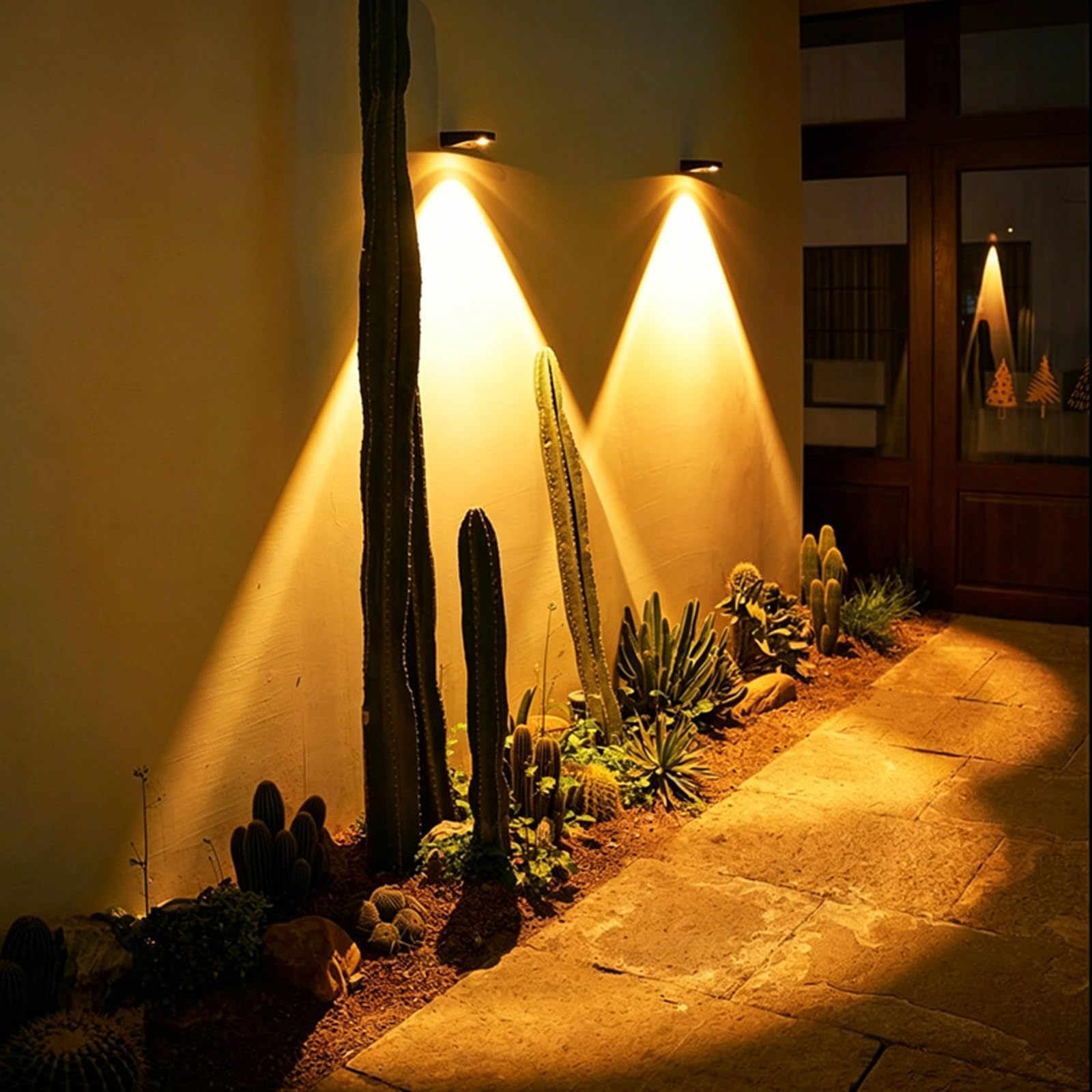 Aplique Solar Impermeable for Exteriores con Iluminación Cálida; Adecuado for Pilares de Patio, Vallas y Carteles con Números de Casas(*4)