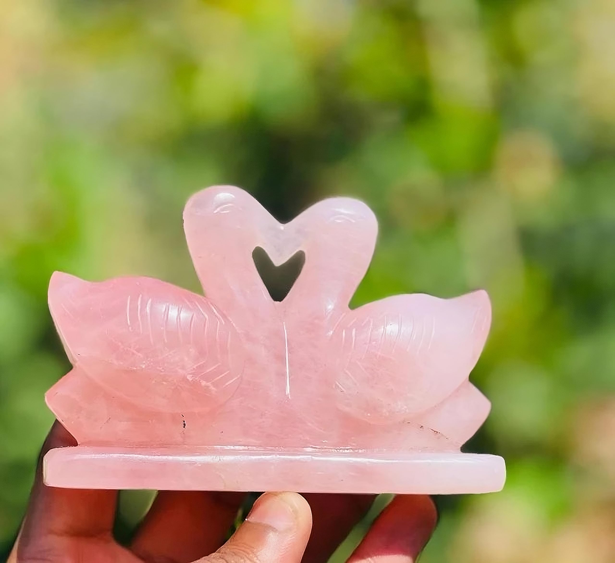 SS Murti Original Natural Pink Rose Quartz Crystal Stone Kissing