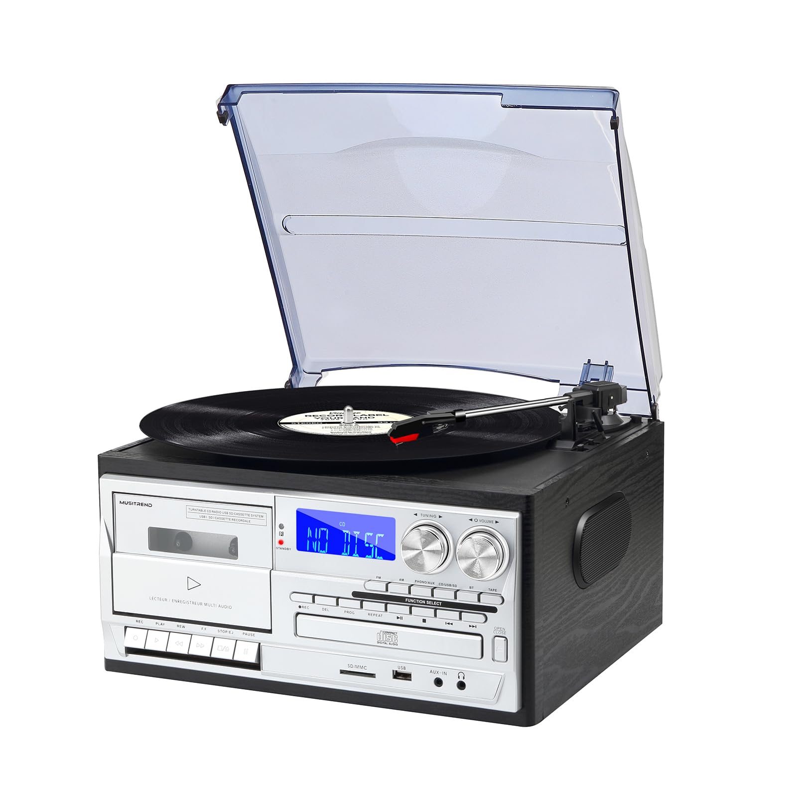 Tocadiscos De Vinilo Tocadiscos Sunstech PXRC5CD Con Bluetooth