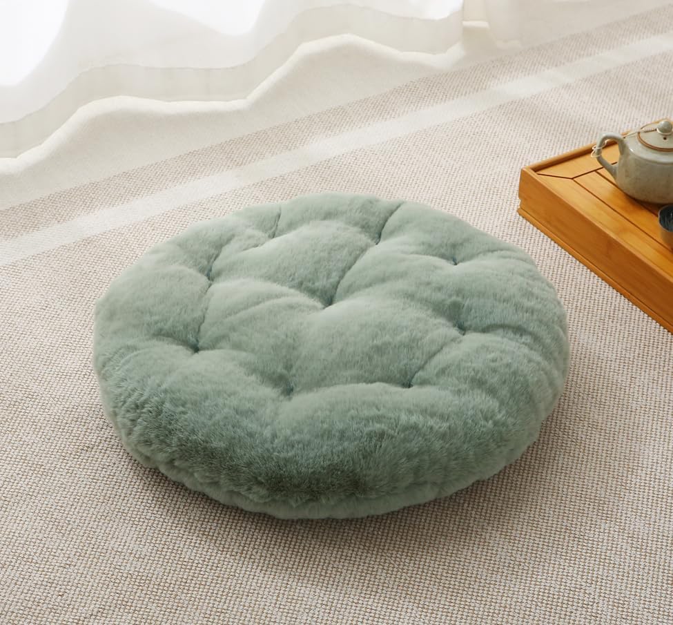 MolynnChic Grand coussin de sol, coussin de méditation rond pour adultes, coussin de sol épais de luxe pour s'asseoir, mettre dans le salon, le balcon,...