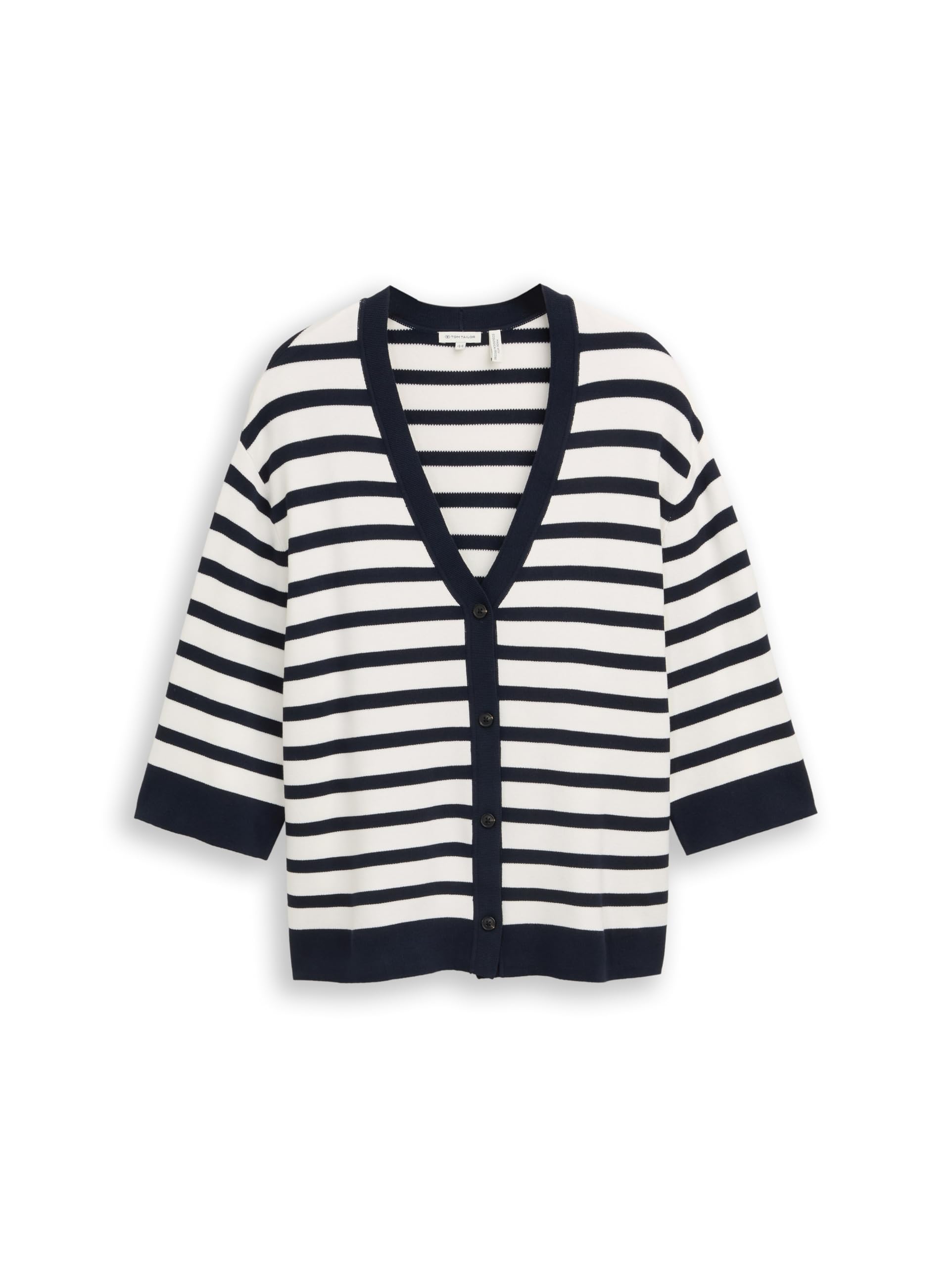 TOM TAILOR Damen Plussize Strickjacke mit 3/4-Arm