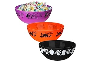 3 Pcs Halloween Candy Bowl Set Plastic Trick or Treat Candy Bowls...