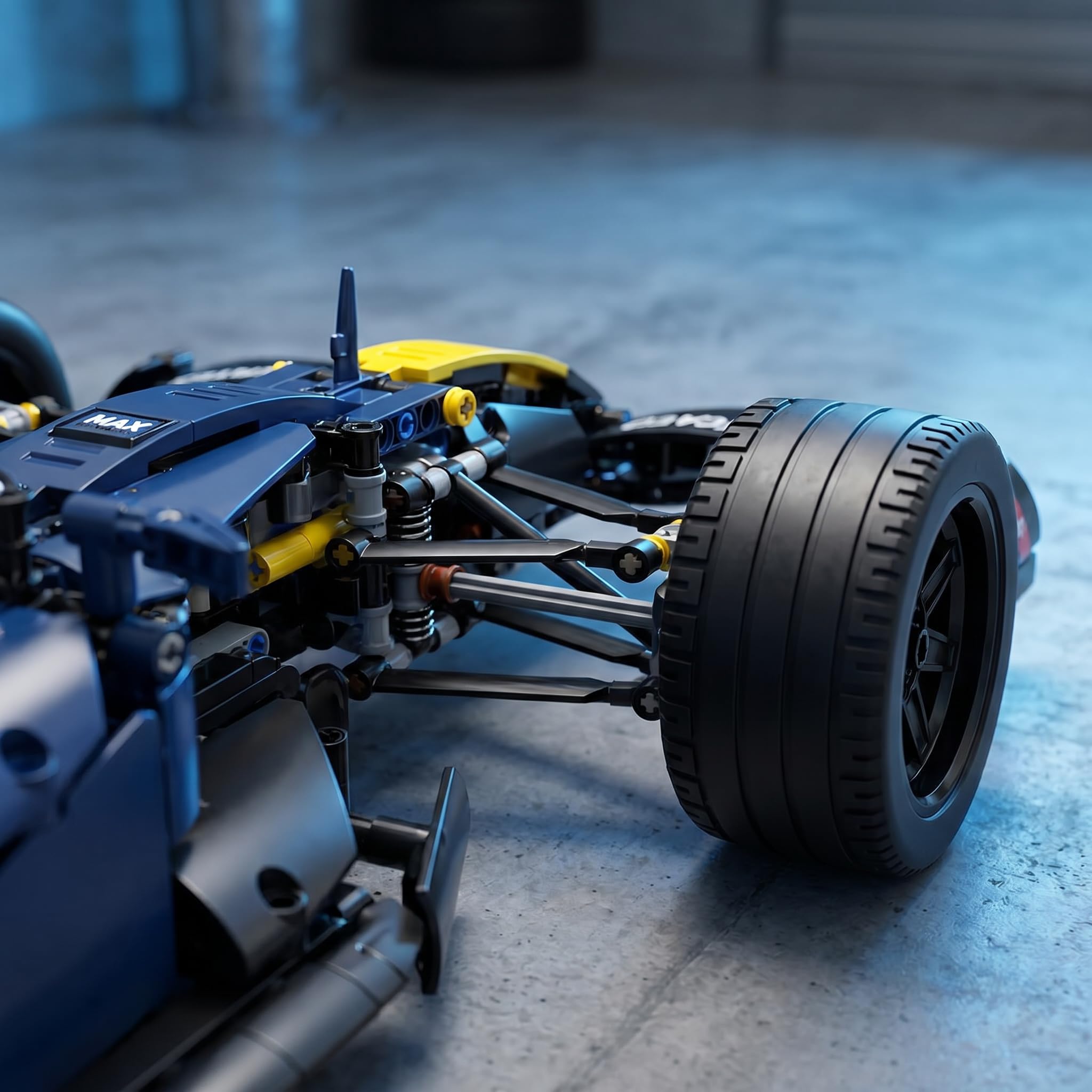 1:10 RC Auto, Open Wheel RC Auto, 1:10 mit LED Modell | 1:10 RC Auto: RC-Antrieb, LED-Lichter und detaillierte Aufhängung; Familienbauzeit, Fahrten im Zimmer, Display