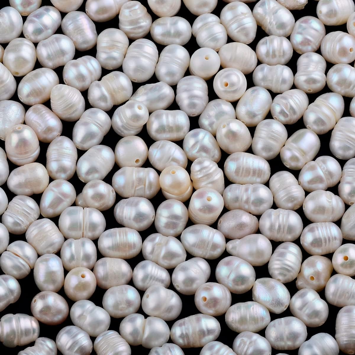 Pearls Beads for Jewelry Making 100pcs 4-5mm Natural Genuine Real Freshwater Cultured Pearl White Rice Oval Loose Gemstone Bead Holes 0.7mm Crafts Necklaces Bracelets Earrings (White, 4-5mm) - Image 8