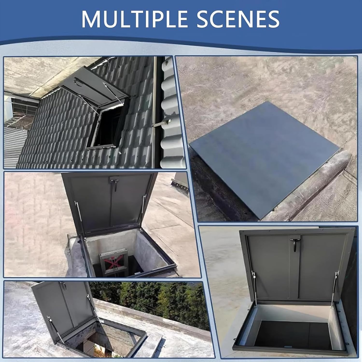 Rainproof Roof HatchHeavy Duty Steel Access Door Portable AntiTheft Attic Cover Large Skylight Security Manhole for Roof Safety & Easy Access