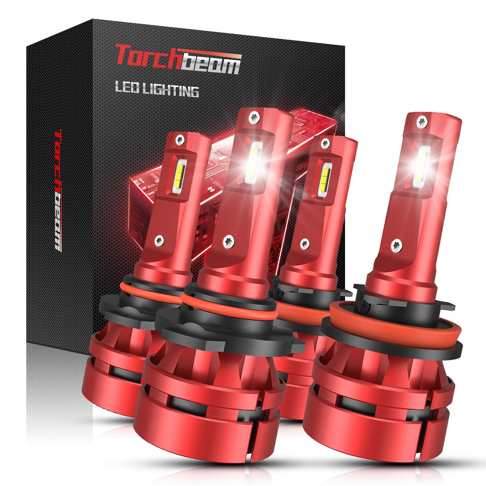 Torchbeam 9005/H11 LED Fog Lights 1:1 Replacement, 65000LM 12X Brighter, 100,000Hrs, Plug and Play