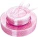 WDF 40Guest Rose Gold Plates with Disposable Plastic Silverware,Rose Gold Glitter Pink Plastic Plates include 40 Dinner Plates,40 Salad Plates,40Forks, 40 Knives, 40 Spoons