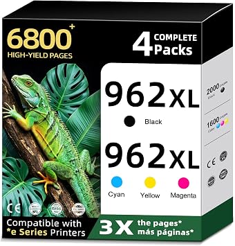 962xl Ink Cartridges Combo Pack Replacement for HP 962 XL HP962 Black Color