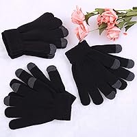 Vista 7 de Cooraby 12 pares de guantes de pantalla táctil para niños, adolescentes, guantes de punto cálidos de invierno