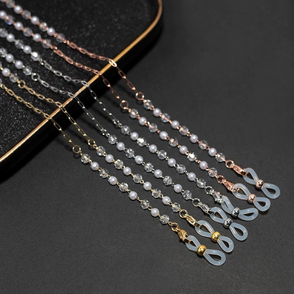 Stainless Steel Eyeglass Chains Pearl Sunglasses Hanging Neck Versatile Rope