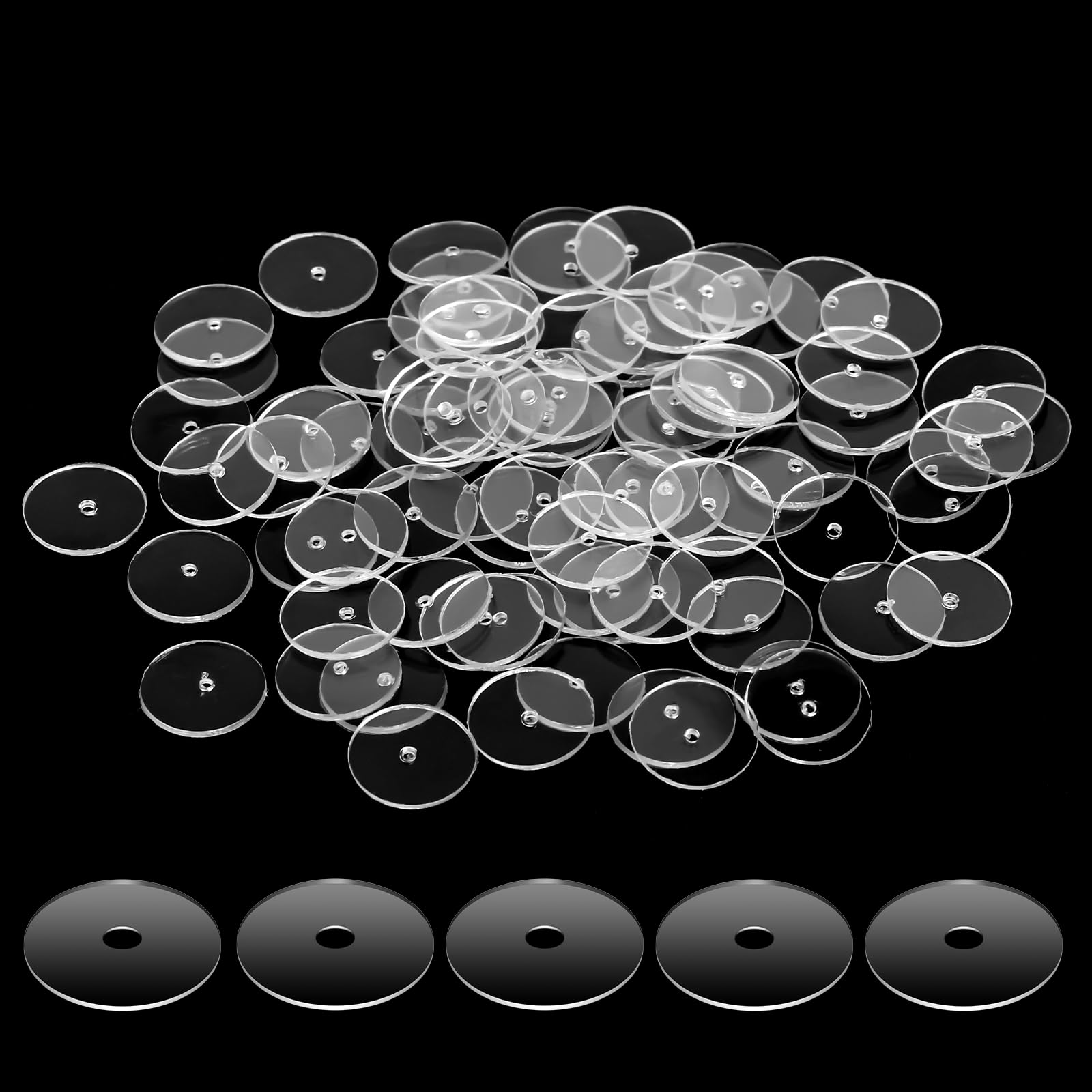 Molain 50Pcs Clear Disc Pads, Clear Piercing Disc Pads to Stabilize Earrings, Plastic Earring Backs Stopper Earlobe Support Patches Discs Stabilizer for Earring Backs and Jewelry Crafts(50pcs)