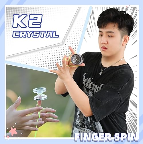 Vista 60 de MAGICYOYO Yoyos de doble propósito, paquete de 2, Yoyo de metal N11 y plástico Yo Yo K2 Crystal White Responsive Yo Yos para niños principiantes
