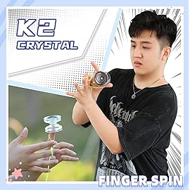 MAGICYOYO 2 Pack of Yoyos K2 Crystal, Responsive Yo-yo for Kids Beginner, Dual Function Yo yos with Replacement Unresponsive Bearing for Advanced Player+Bearing Removal Tools+12 Strings+2 Bags