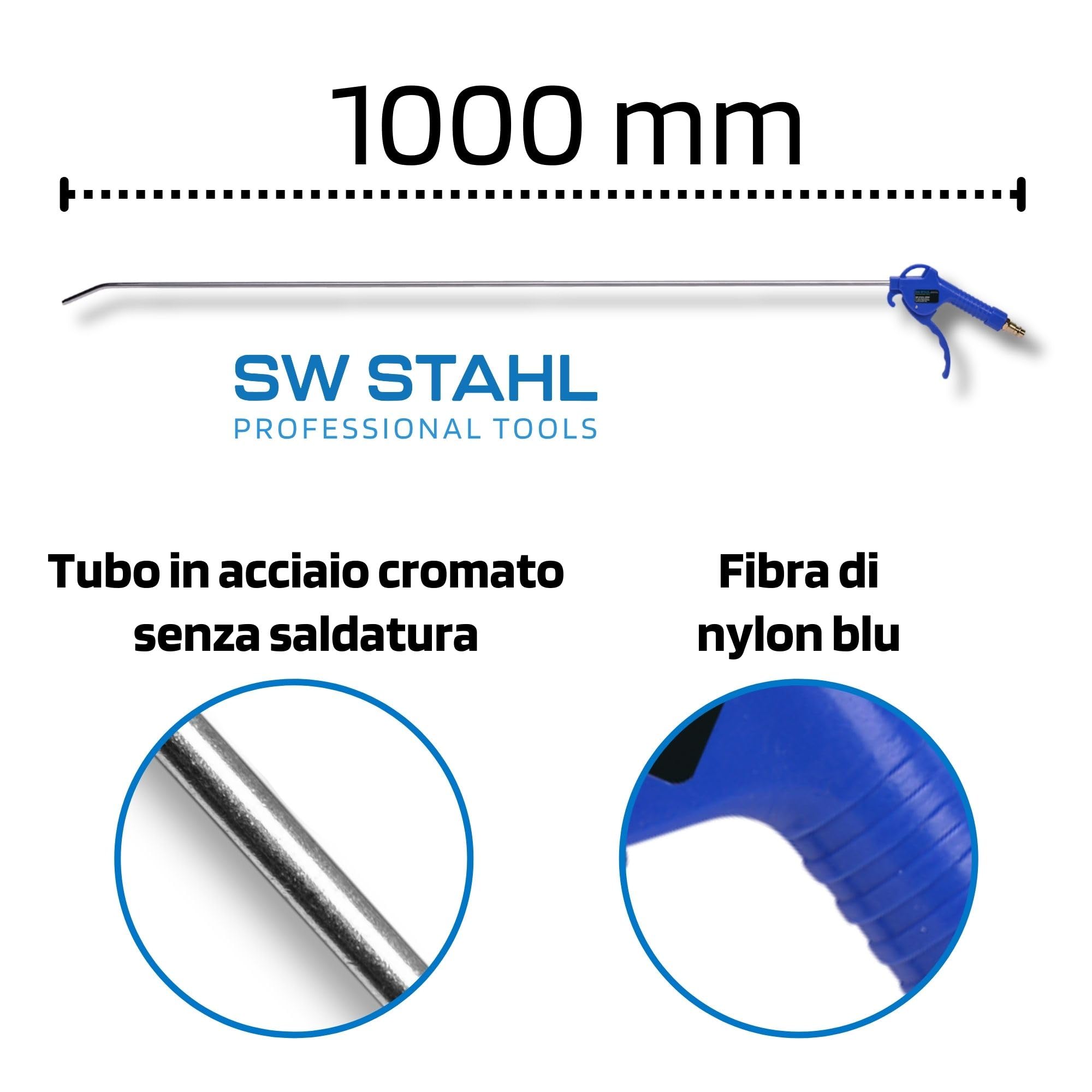 SW-Stahl 21514L Pistola per Aria Compressa - Beccuccio Extra Lungo 1000 mm
