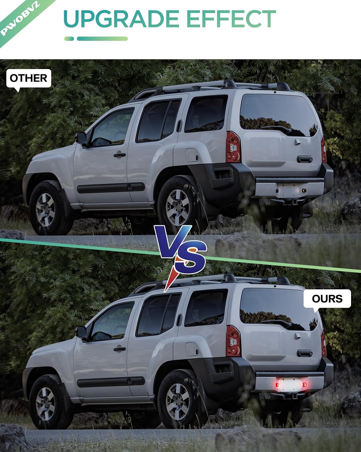 LED License Plate Lights for Frontier 2007-2019,for Titan/Xterra 2007-2015,for Armada 2008-2015,for Equator 2009-2012 Rear LED White-Red U Shape Tag Lamp，pack of 2
