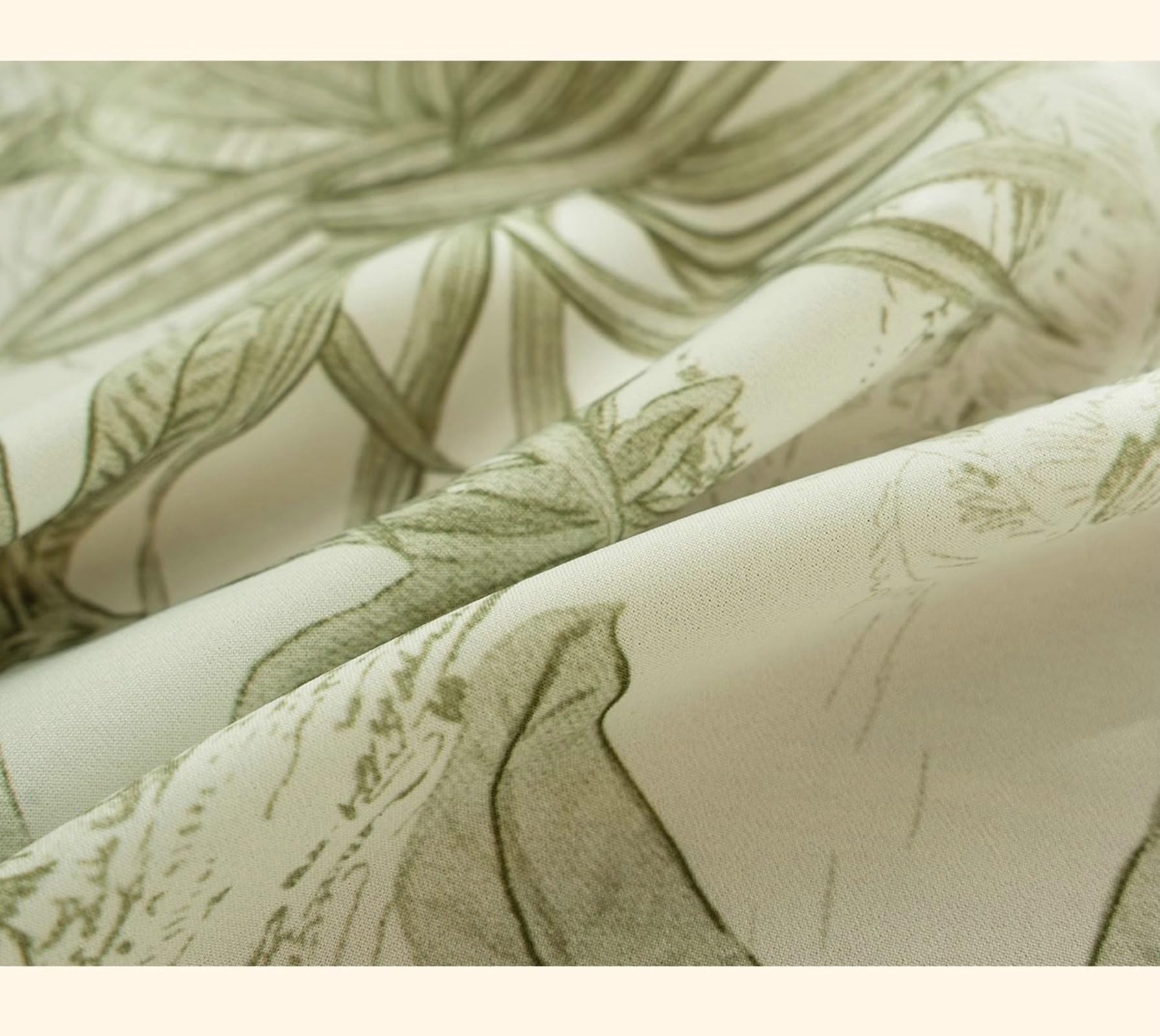 Rideau Transparent Fenetre, 200x270cm Imprimé Cocotier Voilure de fenêtre pour Chambre, Salon en Polyester, Vert