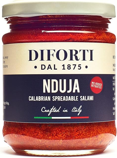 Taste of Sicily Limited DIFORTI | Nduja | Calabrian Spreadable Salami, 180g Jar