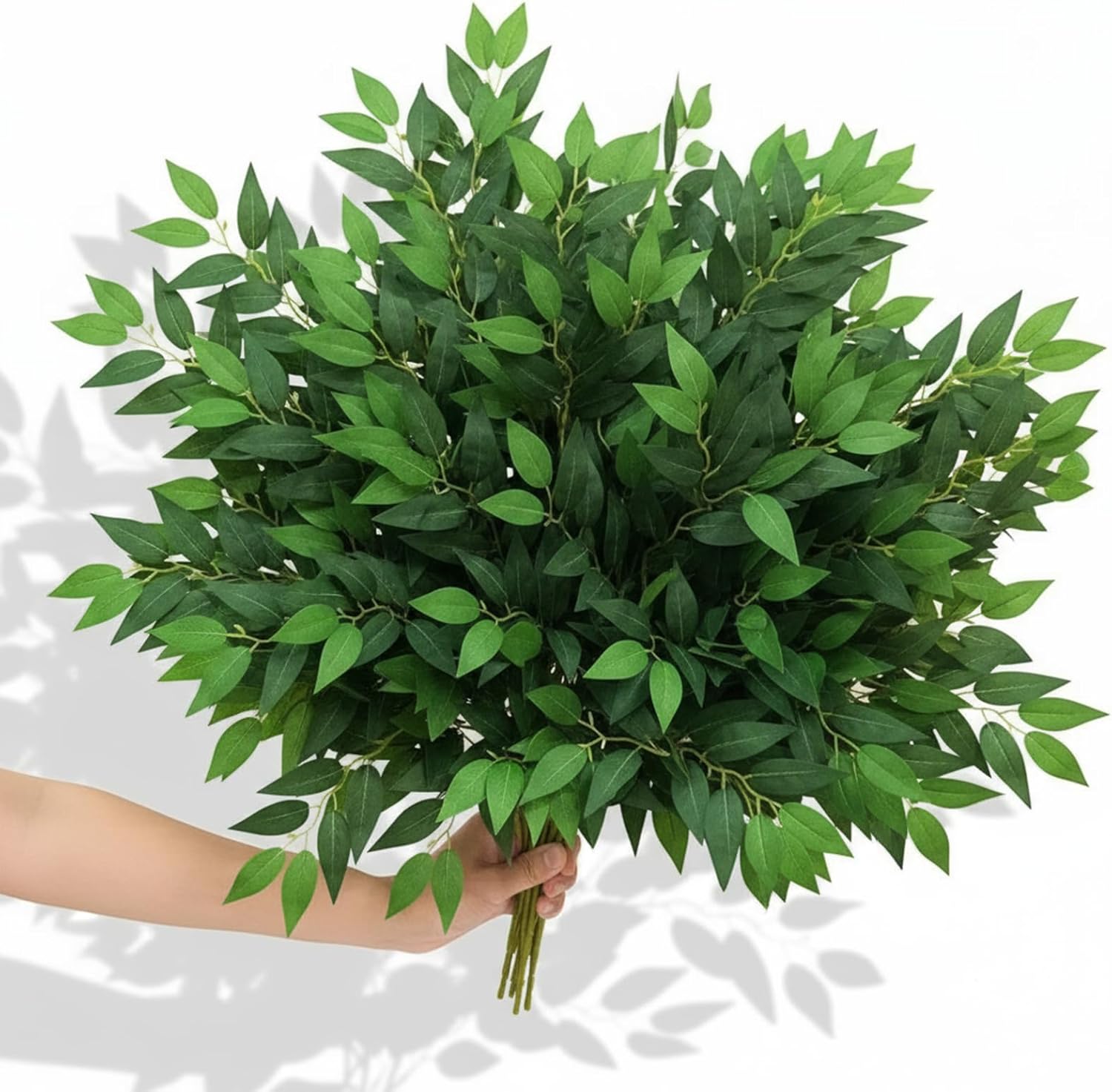 Eonflux 40pcs 68cm Artificial Ruscus Style Greenery Stems, Italian ruscus Greenery, Faux Greenery Garland for Wedding Arch Decor, Balloon Arch, Centerpieces, Home Floral Arrangements，Christmas Stems