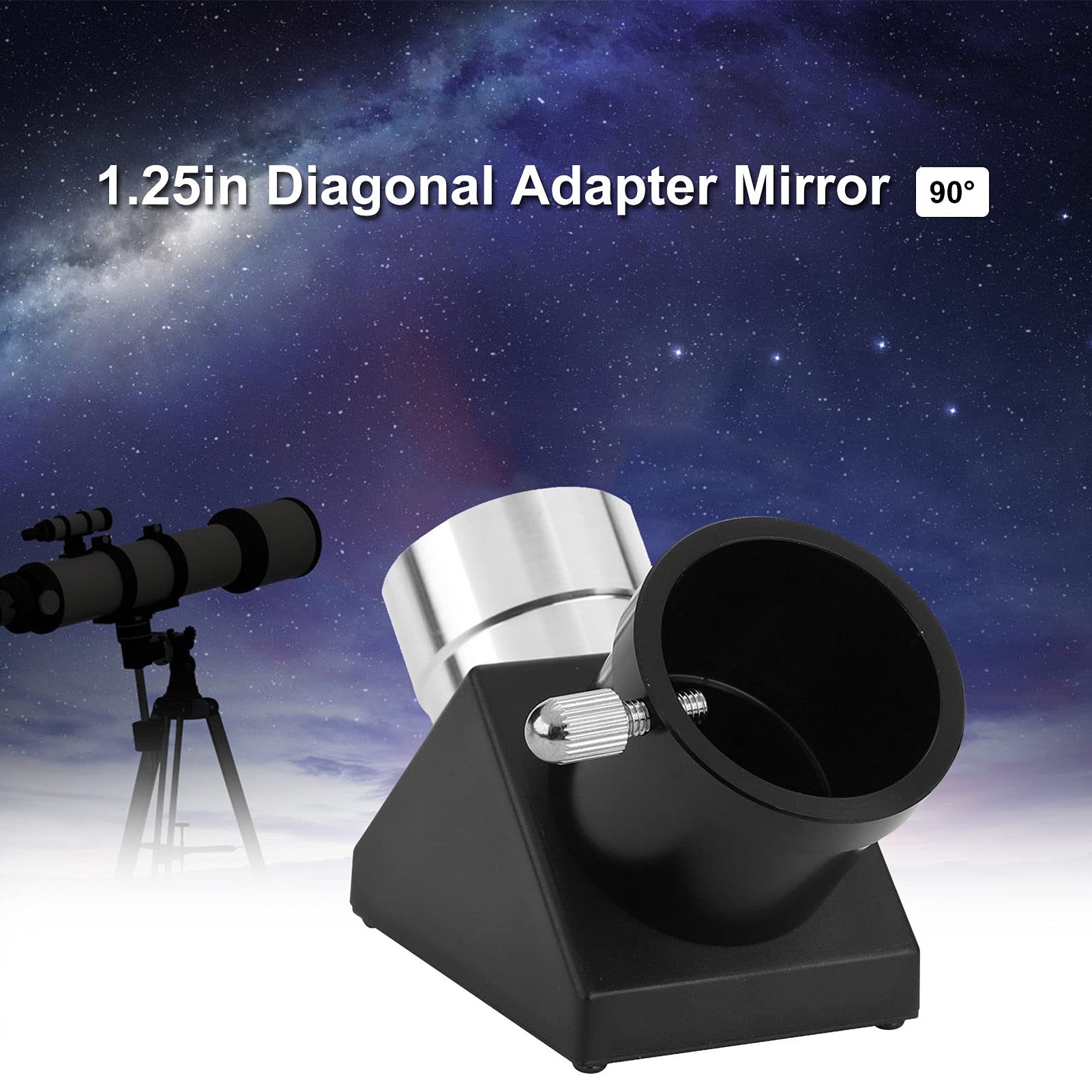 Télescope Diagonal, 1,25” 90° Adaptateur Diagonal Diélectrique Lentille Diagonale Telescope Métal Accessoires de Télescope pour Vision du Ciel Profond Planétaire