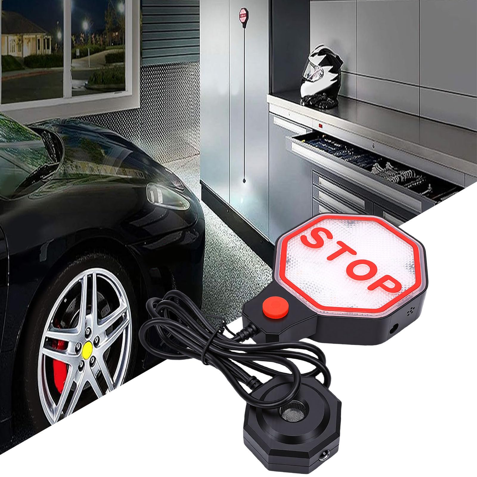 Sensore di Parcheggio per Garage Regolabile Assistente di Arresto Auto Ad Ultrasuoni Efficiente per Vari Veicoli, Materiale ABS, Display a LED per Ausilio al Parcheggio del Garage di Casa