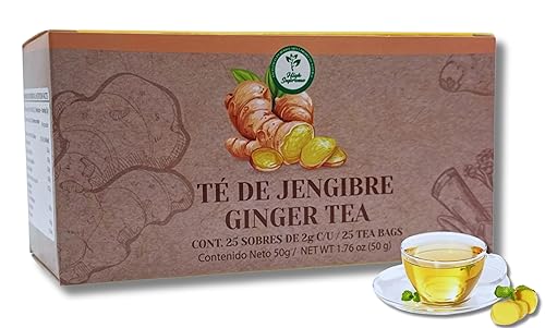 Té de Jengibre (té de jengibre) - 100% natural, vegano | 25 bolsas de té