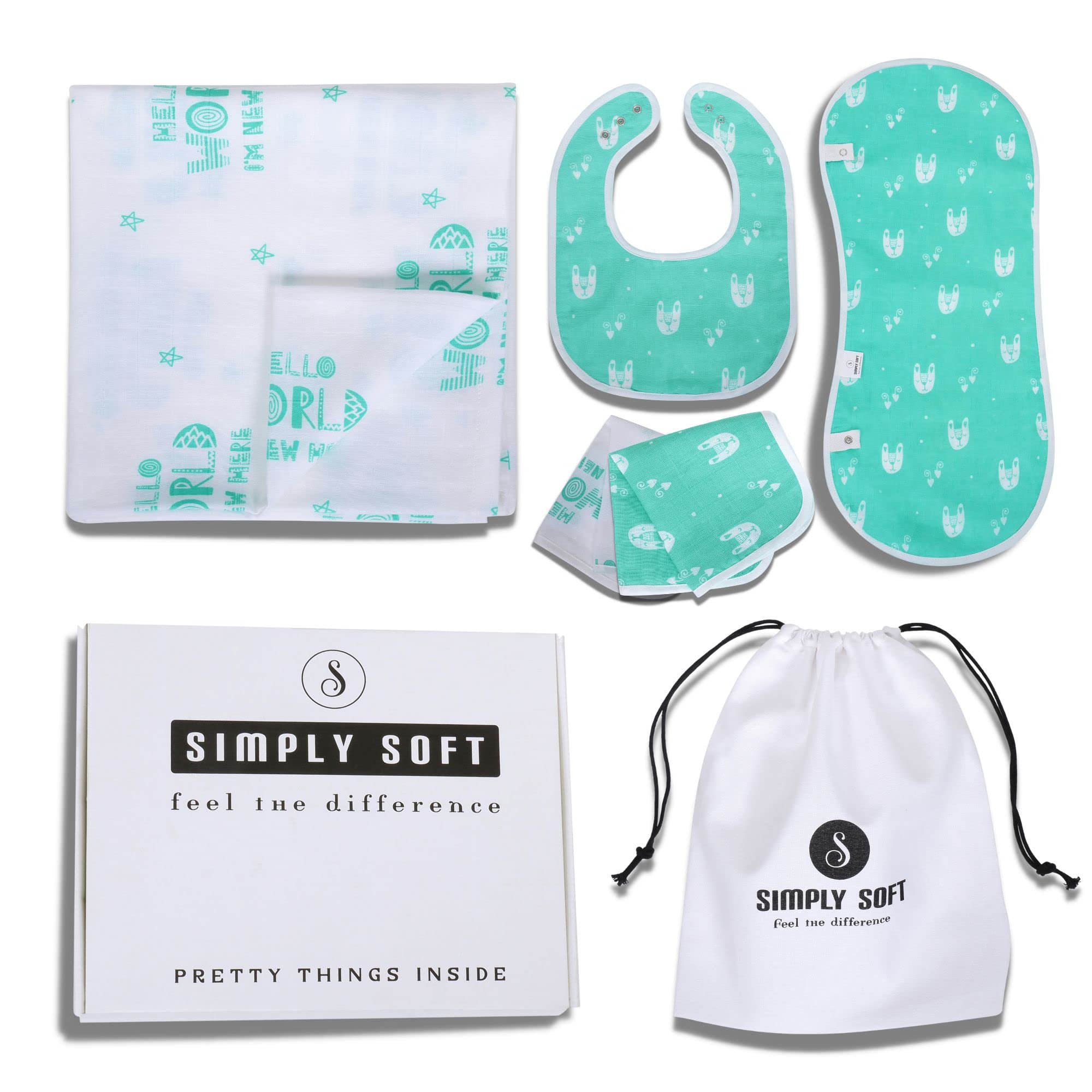Simply Soft Newborn Baby Gifts I 100% Organic Cotton Newborn Baby Products I Pack of 5 Newborn Baby Clothes I New Born Baby Gift Hamper I New Mom Gifts-picture-11