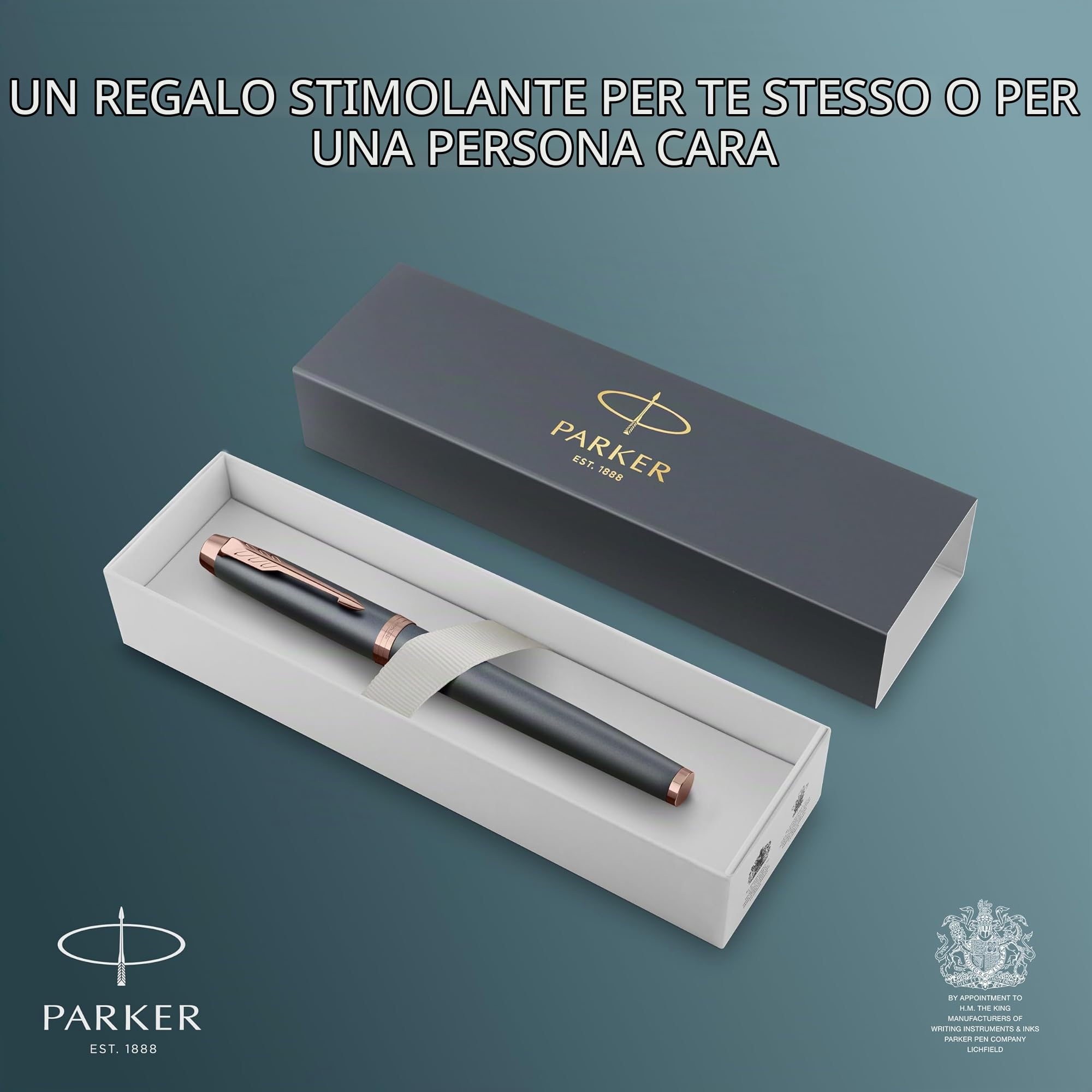 Parker IM Penna stilografica | Collezione Finishing Touch | finitura ardesia | punta fine | inchiostro blu | confezione regalo