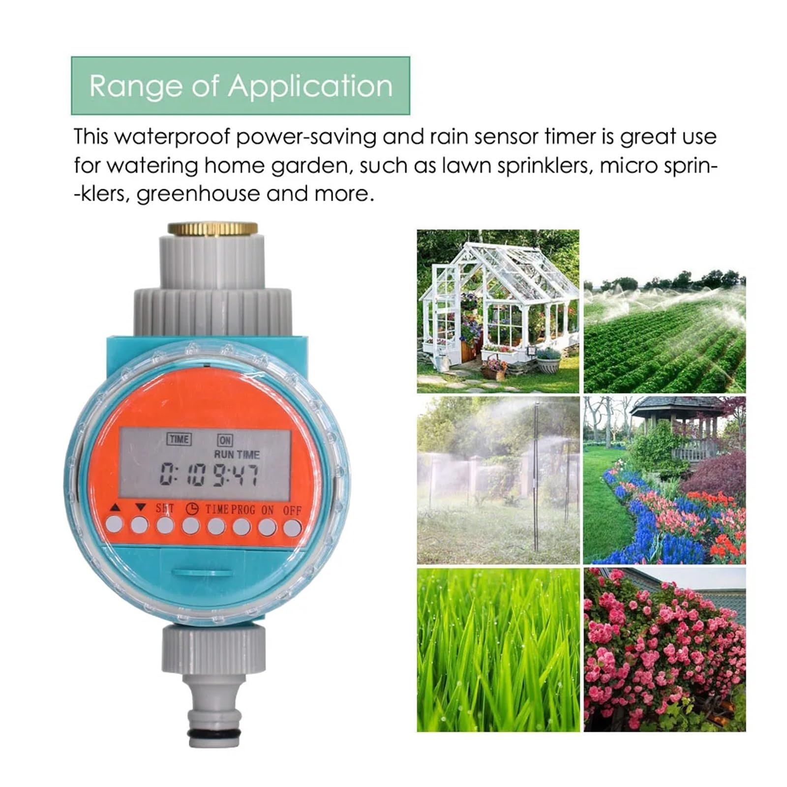 Sensore pioggia impermeabile Timer for irrigazione da giardino Risparmio energetico Regolatore di irrigazione Valvola digitale programmabile automatica(E)